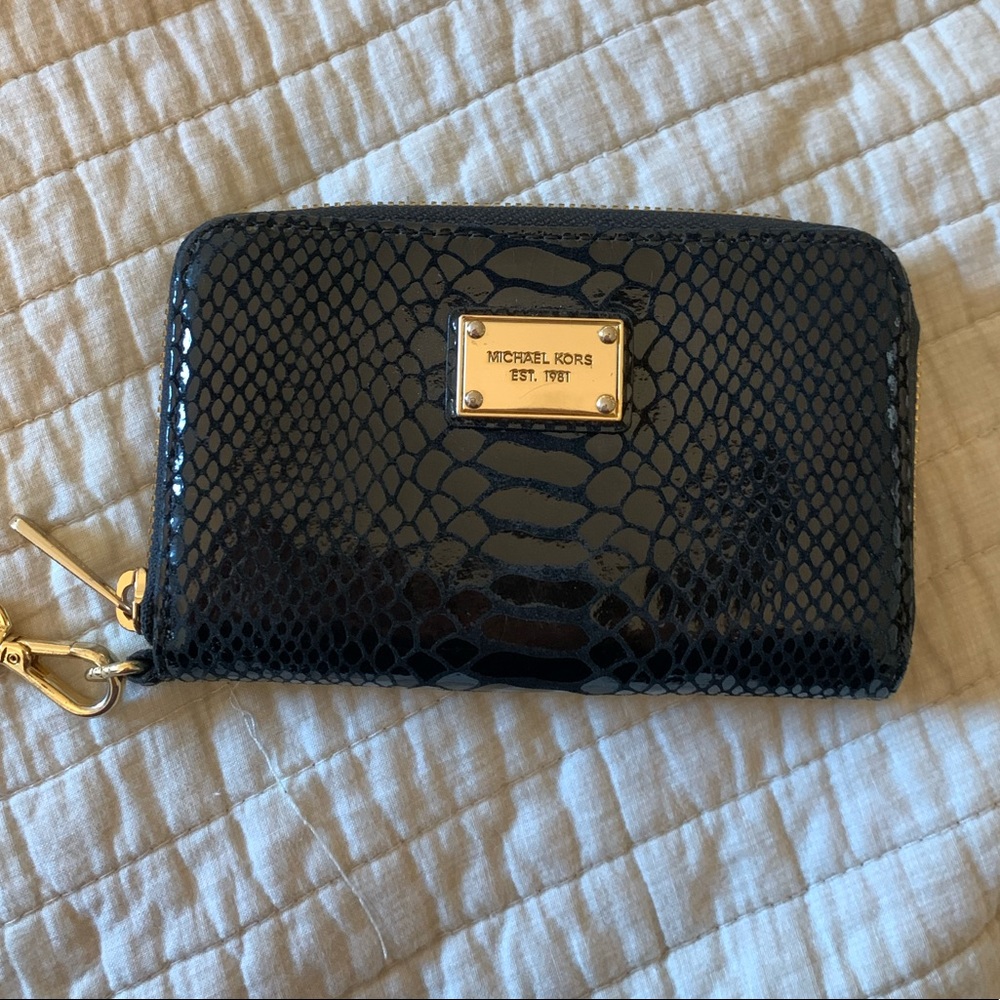 Michael Kors black snakeskin print wallet